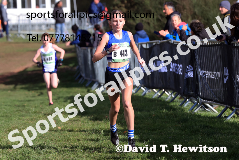 Girls Under-13s 2025 National Cross Country Relays, Berry Hill Park, Mansfield. Photo: David T. Hewitson/Sports for All Pics
